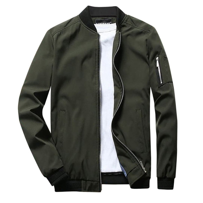 Men's Jacket with Zipper and Two Side Pockets