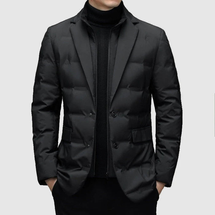 Men's Quilted Blazer Jacket with Notch Lapel