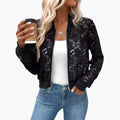 Ladies Lace Look Bomber Jacket - Feminine Style with Casual Fit