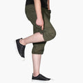 Men's 3/4 Cargo Pants with Zipper and Multiple Pockets