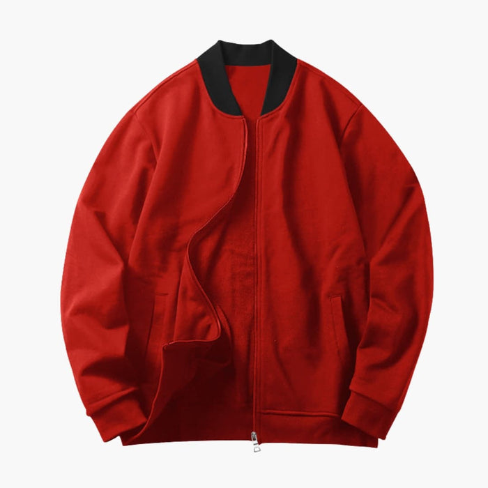 Men’s Bomber Jacket with Concealed Zip and Elastic Cuffs