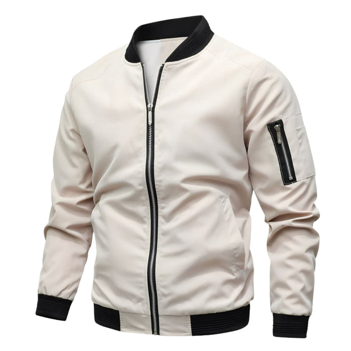 Men’s Bomber Jacket with Long Sleeves and Zip