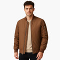Men's Bomber Jacket with Zip Closure and Ribbed Cuffs