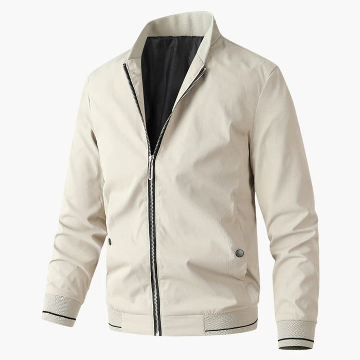 Men’s Bomber Jacket with Zip Front and Elastic Cuffs
