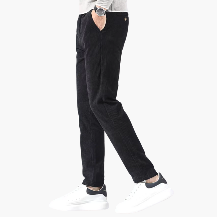 Men’s Classic Fit Corduroy Trousers with Side Pockets
