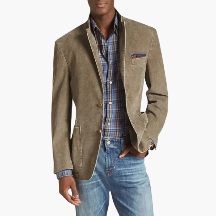 Men’s Corduroy Blazer with Notched Lapel