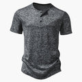 Men’s Cotton Henley Short Sleeve T-Shirt with Button Placket