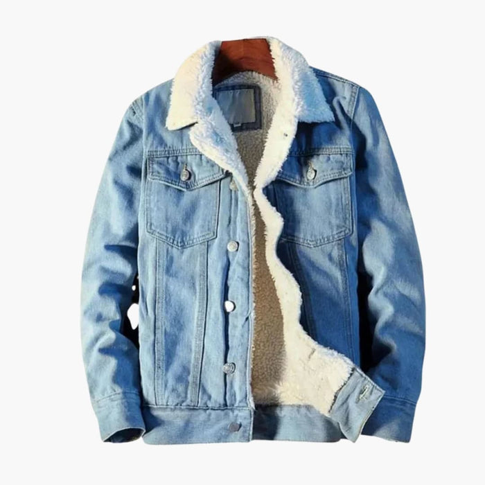 Men’s Denim Jacket with Sherpa Collar