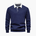 Men’s Polo Shirt with Button Placket and Ribbed Cuffs
