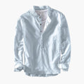 Men’s Shirt with Mandarin Collar and Long Sleeves