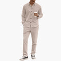 Men’s Striped Two-Piece Set – Long Sleeve Button-Down Shirt and Straight Leg Pants