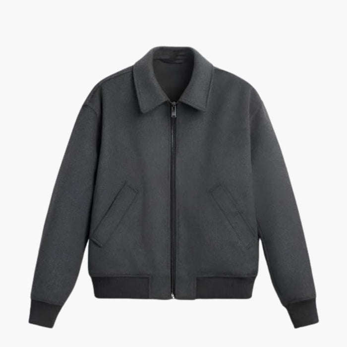 Men’s Zip-Up Bomber Jacket with Side Pockets