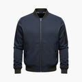 Men’s Bomber Jacket with Zip Closure and Ribbed Hem