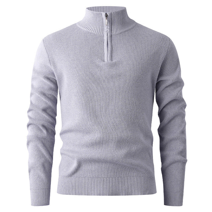 Herren Pullover mit Stehkragen und zusätzlichem Reißverschluss Drune