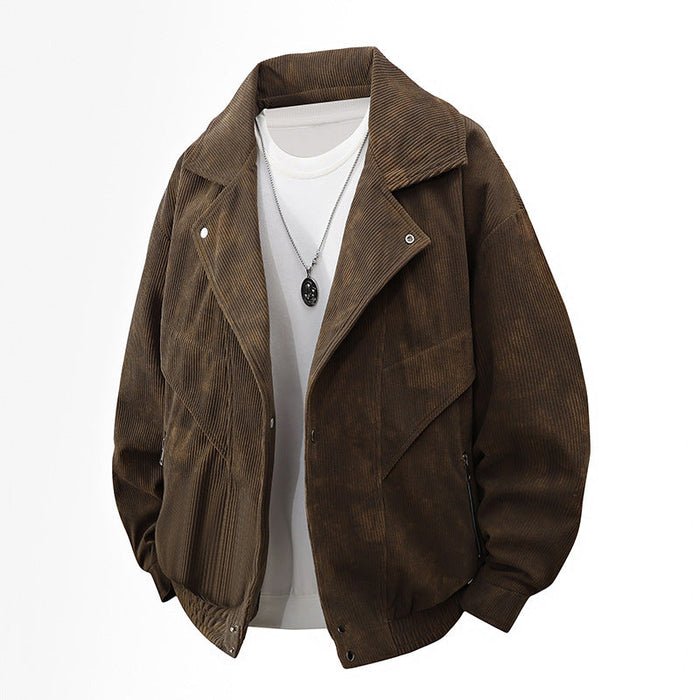 Men's Corduroy Blouson Jacket with Notch Collar