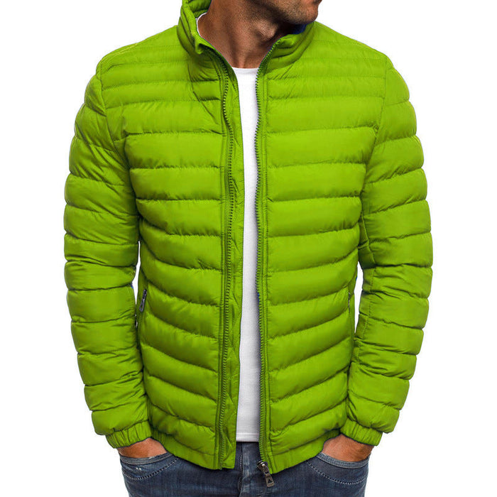 Herren leichte Steppjacke mit hohem Kragen und funktionalen Taschen Drune