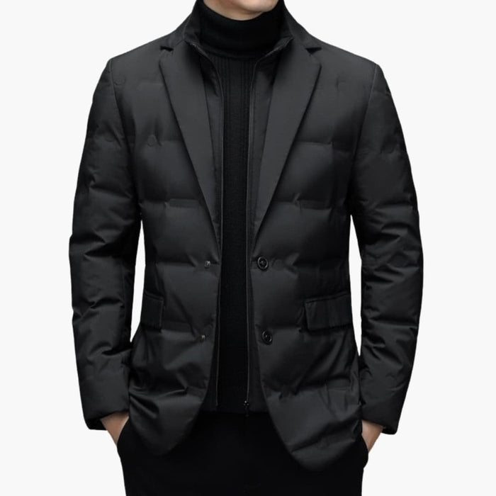 Men’s Parka Jacket with Stand Collar and Full Zip