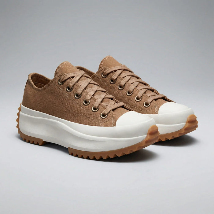 Women's Platform Lace-Up Sneakers with Zigzag Sole