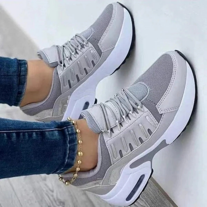 Women's Wide-Fit Athletic Sneakers Lace-Up Casual