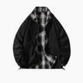 Men's Bomber Jacket with Zipper and Checked Lining
