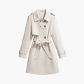 Women’s White Trench Coat with Belt