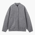 Women's Bomber Jacket - Hidden Button Closure with Stylish Design