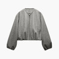 Women’s Bomber Jacket with Front Zip and Side Pockets