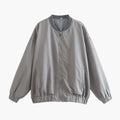 Women’s Bomber Jacket with Zip Front Elastic Hem and Side Pockets