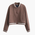 Women’s Bomber Jacket with Zip Front and Front Pockets