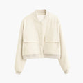 Women’s Bomber Jacket with Zipper and Elastic Cuffs