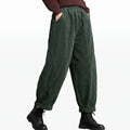 Women’s Corduroy Trousers with Side Pockets and Button Cuffs