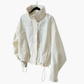 Women’s Cropped Bomber Jacket with Stand Collar and Elastic Hem