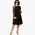 Women’s Dress with Lace Sleeves and Round Neckline