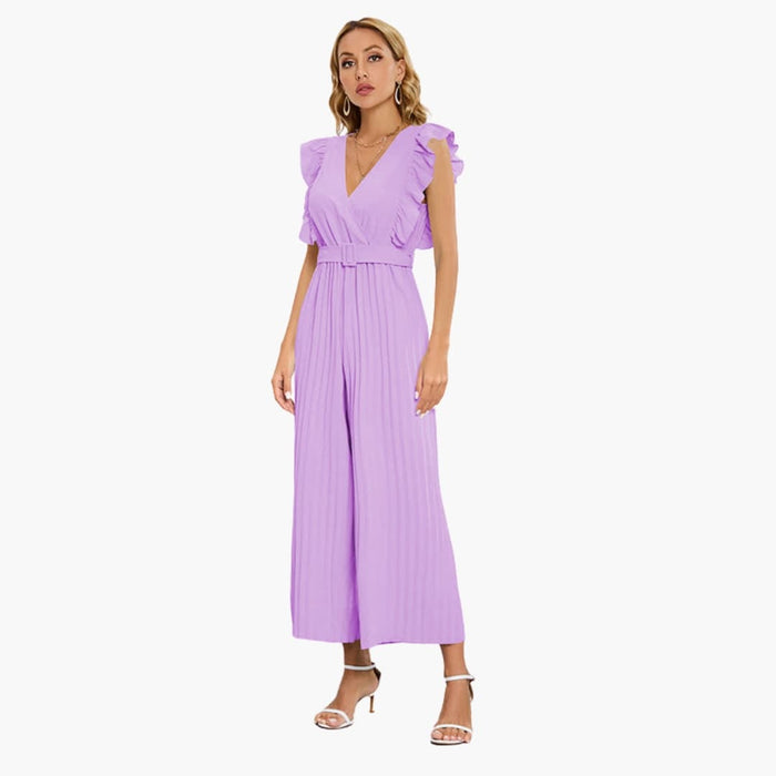 Women’s Hooded Wide Leg Jumpsuit with Waist Belt