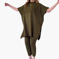 Women’s Knit Two-Piece Set – Long Sleeve Top and Straight Leg PantsWomen’s Knit Two-Piece Set – Long Sleeve Top and Straight Leg Pants