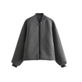 Women’s Long Sleeve Bomber Jacket with Front Zipper