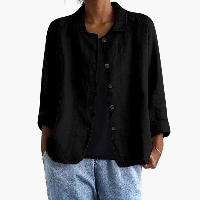 Women’s Long Sleeve Top Round Neck Straight Fit Everyday Shirt