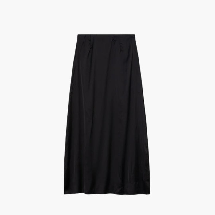 Women's Maxi Skirt with High Waist and Satin Surface
