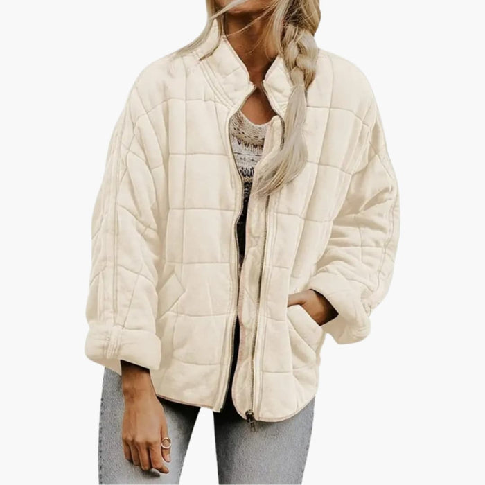 Women’s Quilted Zip-Up Jacket with Side Pockets