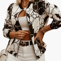 Women’s Sporty Bomber Jacket with Floral Print and Zipper