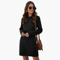 Women’s Sweatshirt Dress with Round Neck and Long Sleeves