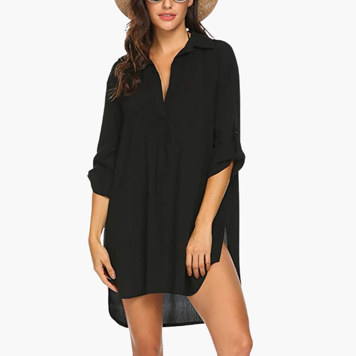 Women’s Tunic with Collar and Side Slits