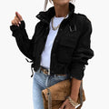 Women’s Zip-Up Bomber Jacket with Ribbed Hem