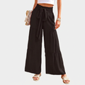 Women’s High-Waist Tie-Front Tiered Wide-Leg Pants