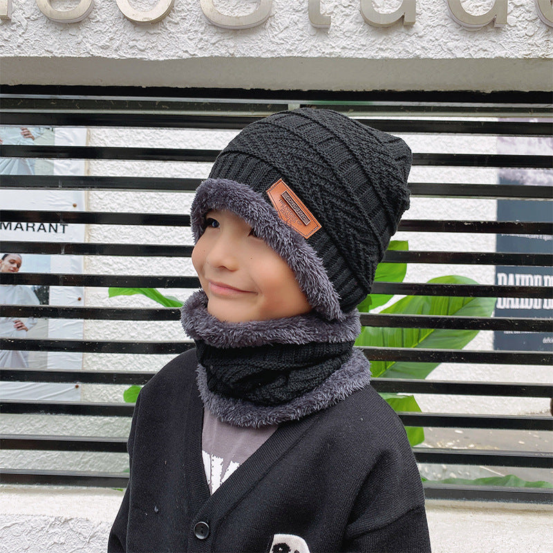 Knit beanie and neck warmer set