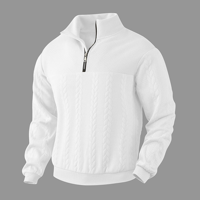 Men's quarter zip jacquard sweater