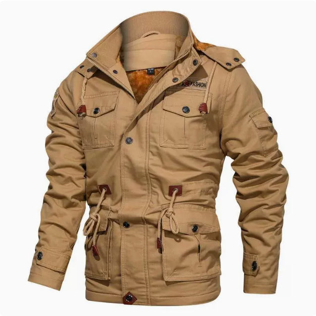 Men's hooded military style winter jacket