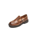 Women's T-Strap Mary Jane Shoes with Brogue Detail