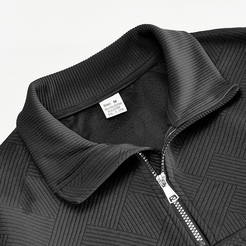 Men's quarter zip jacquard sweater