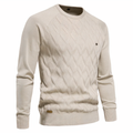 Men's Crew-Neck Sweater with Diamond Knit Pattern